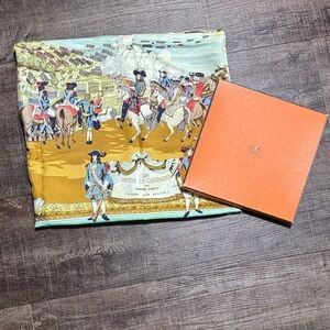 Hermes LES ARMEES EN CAMPAGNE Scarf with  Box